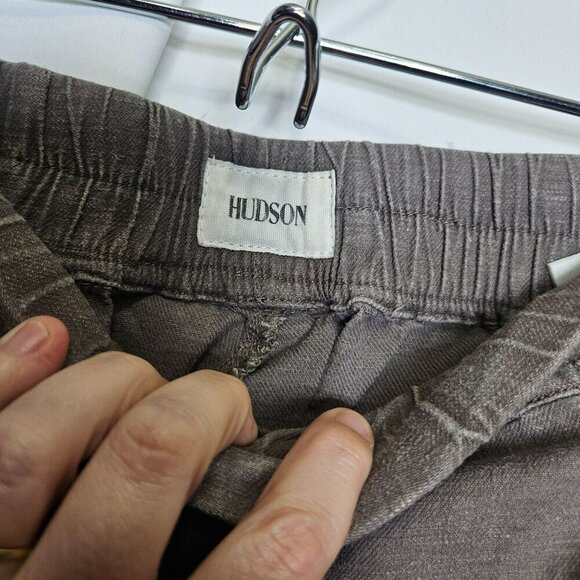 Hudson Addison Drawstring Jogger Pants Pull on Linen Viscose Blend Brown sz S - Picture 4 of 12